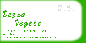 dezso vegele business card